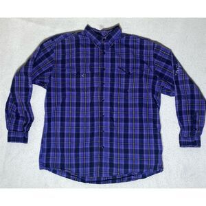 Roper Men's 2XL Purple Plaid Long Sleeve Button-Up Shirt Casual paint‎ stained